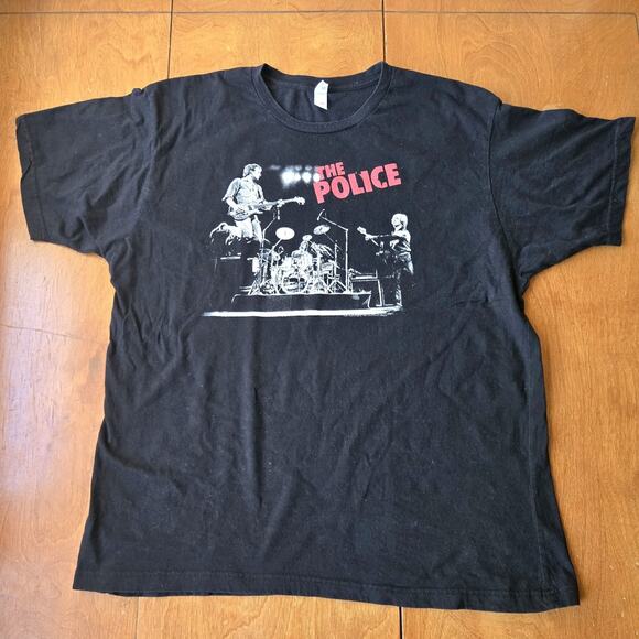 The Police 2007/2008 World Concert Tour 2 Sided Graphic T Shirt Black Size XL - Picture 1 of 6